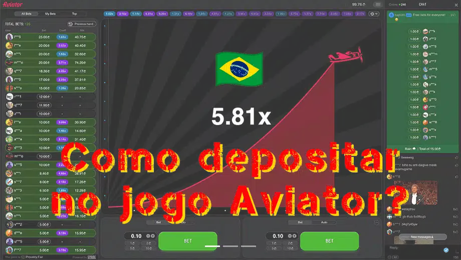 Como depositar no jogo Aviator