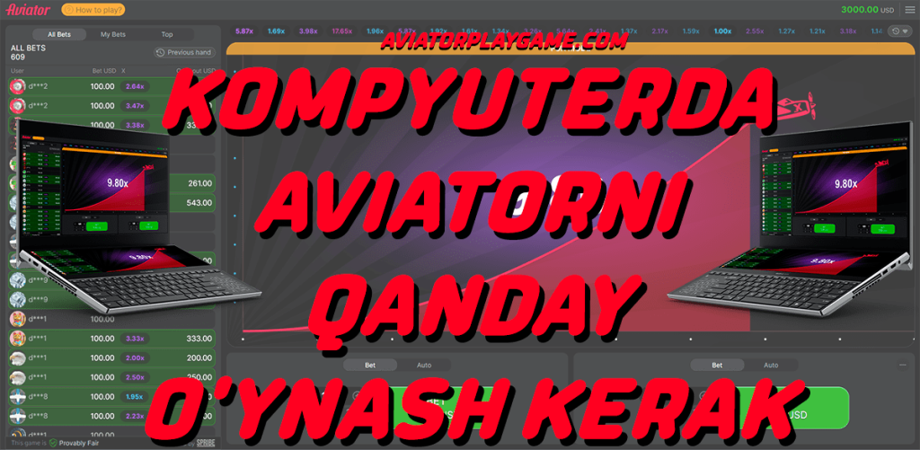 Kompyuterda Aviatorni qanday o'ynash kerak