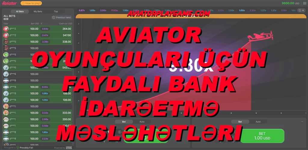 Aviator Oyunçuları üçün Faydalı Bank İdarəetmə Məsləhətləri