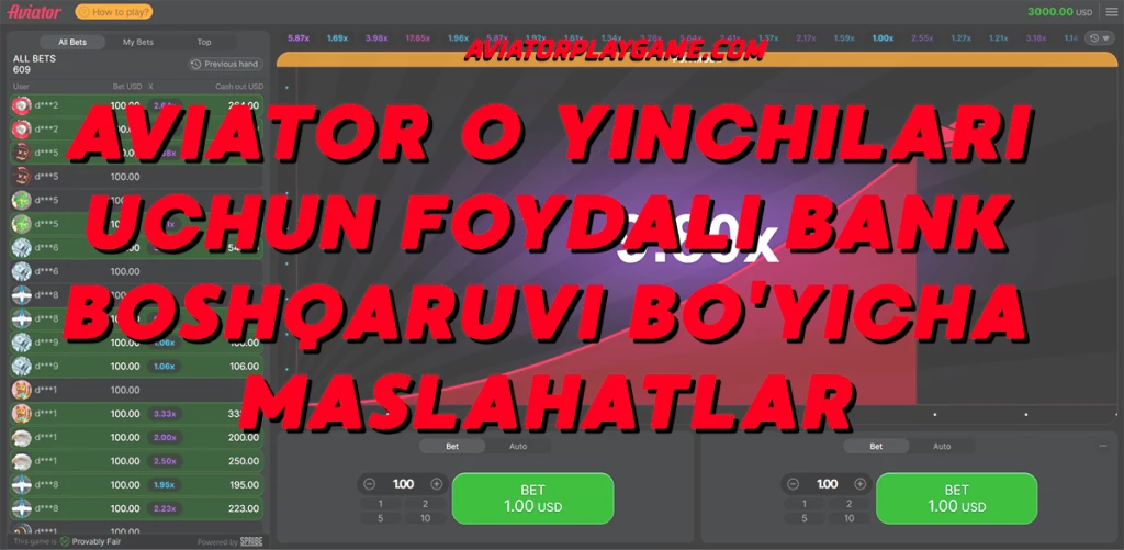 Aviator oʻyinchilari uchun foydali bank boshqaruvi bo'yicha maslahatlar