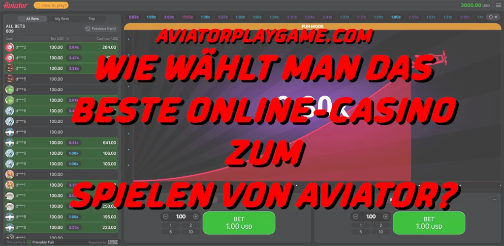 Wie wählt man das beste Online-Casino zum Spielen von Aviator?