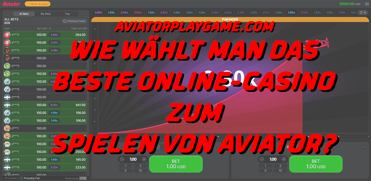 Wie wählt man das beste Online-Casino zum Spielen von Aviator?