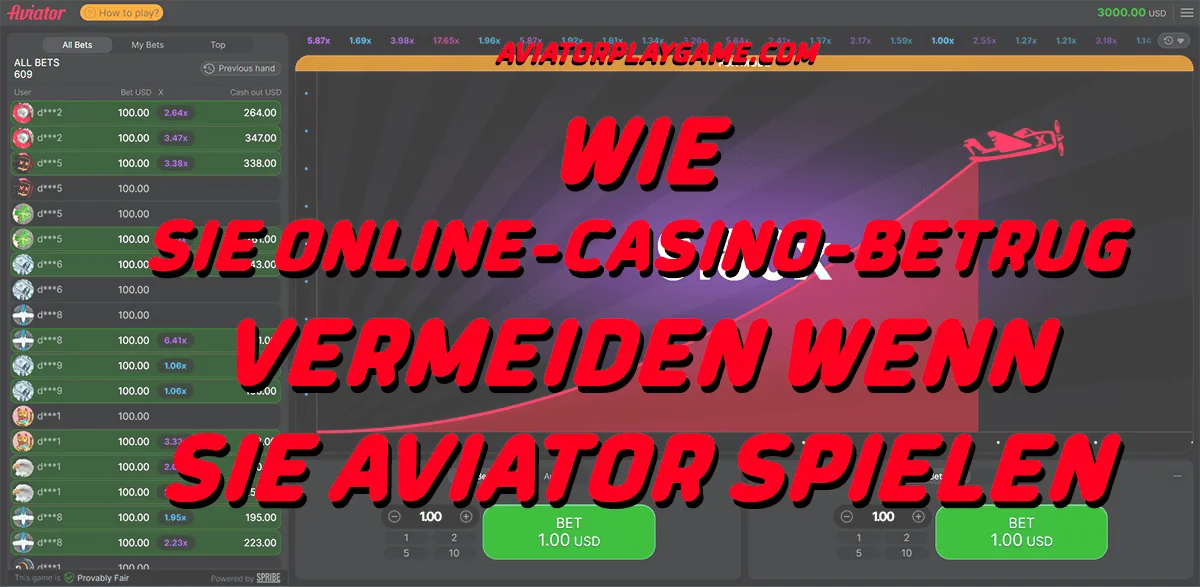 Wie Sie Online-Casino-Betrug vermeiden wenn Sie Aviator spielen