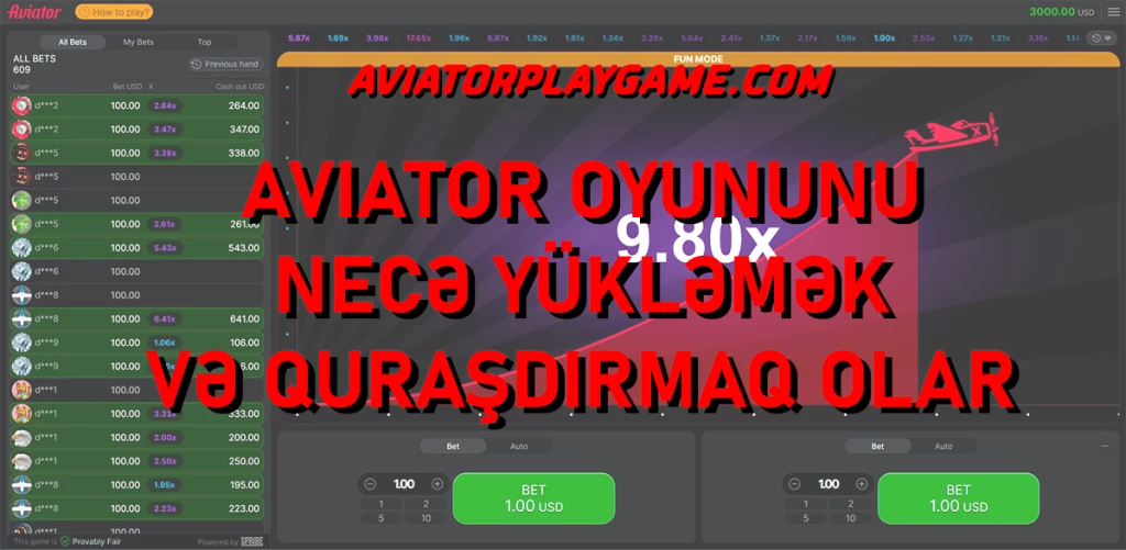 Aviator oyununu necə yükləmək və quraşdırmaq olar