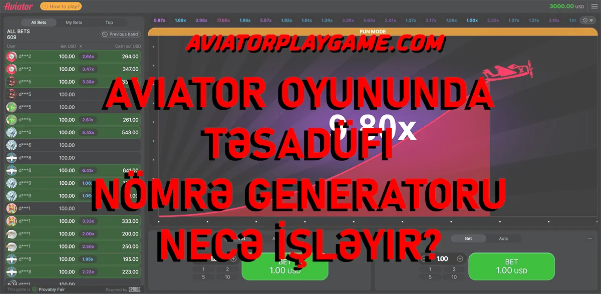 Aviator Oyununda Təsadüfi Nömrə Generatoru (RNG) Necə İşləyir?