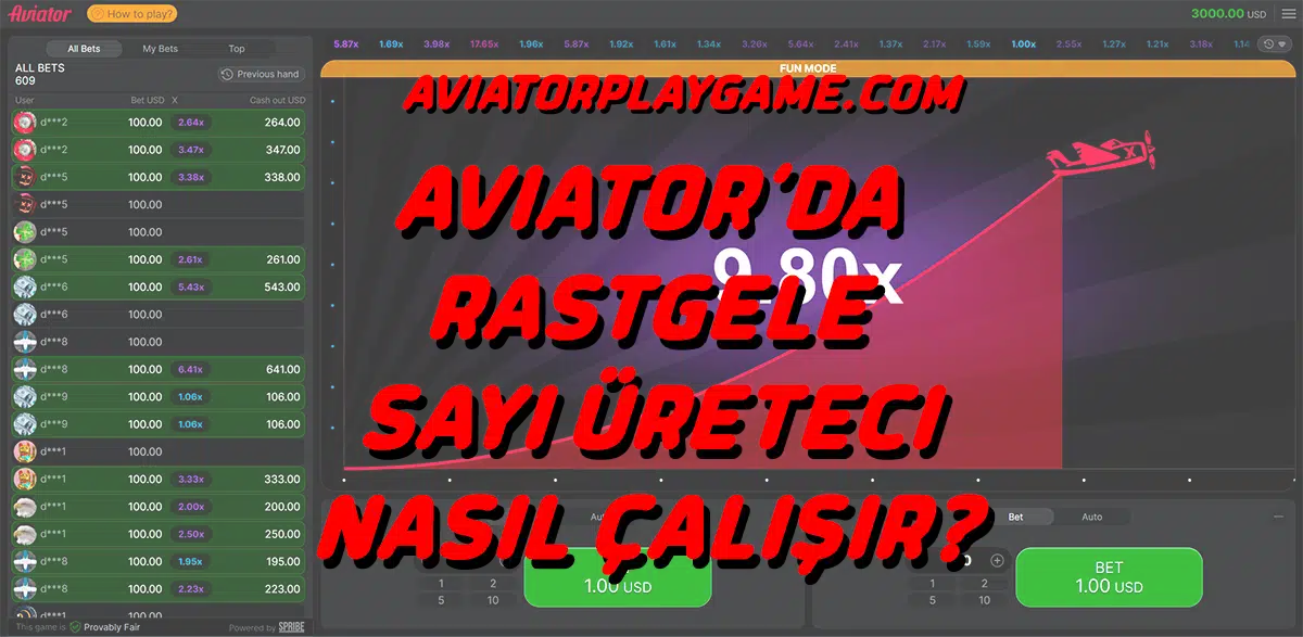 Aviator’da Rastgele Sayı Üreteci Nasıl Çalışır?