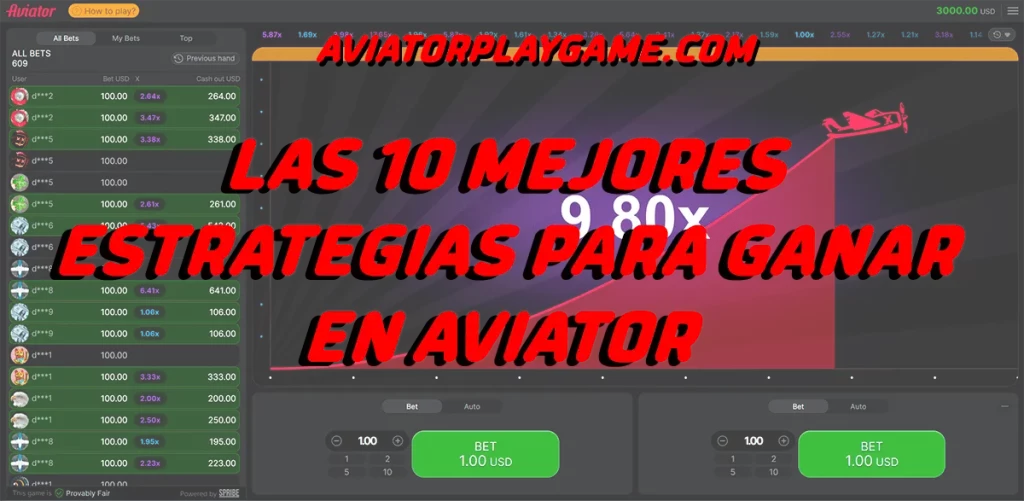 Las 10 Mejores Estrategias para Ganar en Aviator