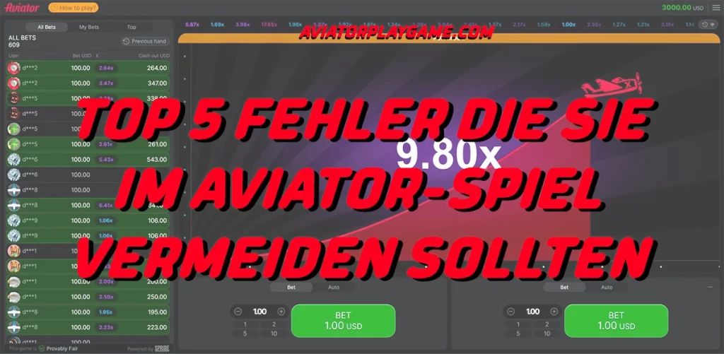 Top 5 Fehler die Sie im Aviator-Spiel vermeiden sollten