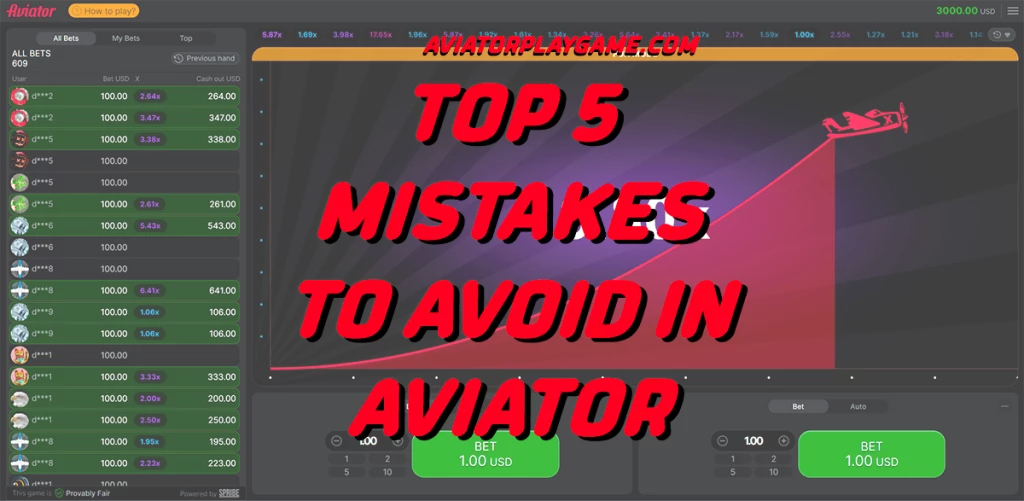 Top 5 Mistakes to Avoid in Aviator