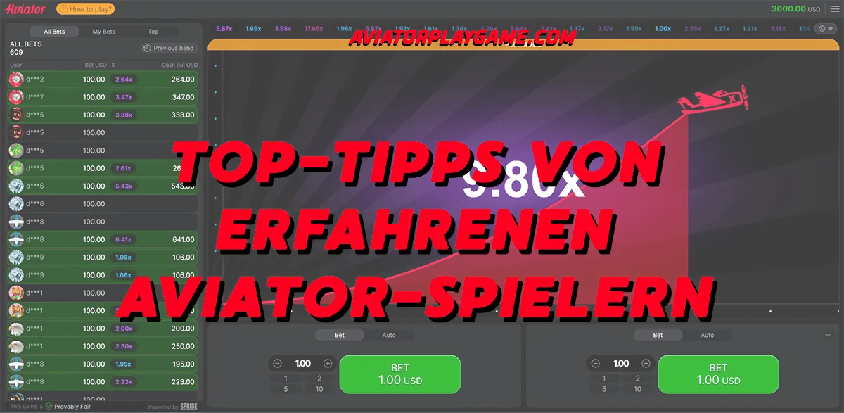 Top-Tipps von erfahrenen Aviator-Spielern