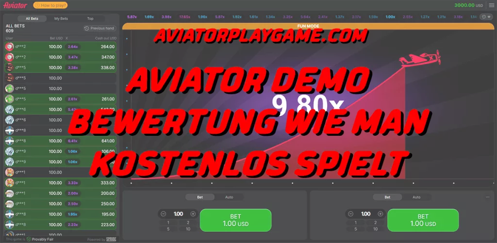 Aviator Demo Bewertung: Wie man kostenlos spielt