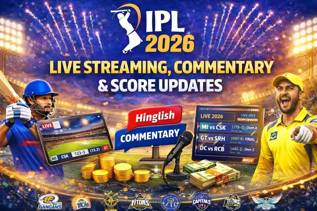 IPL 2026 Live Streaming, Commentary & Score Updates 6 IPL 2026 Live Streaming, Commentary & Score Updates
