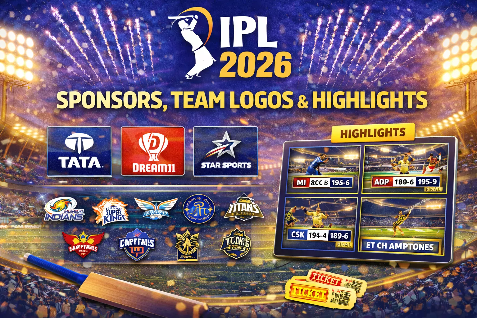 IPL 2026 Sponsors, Team Logos & Highlights