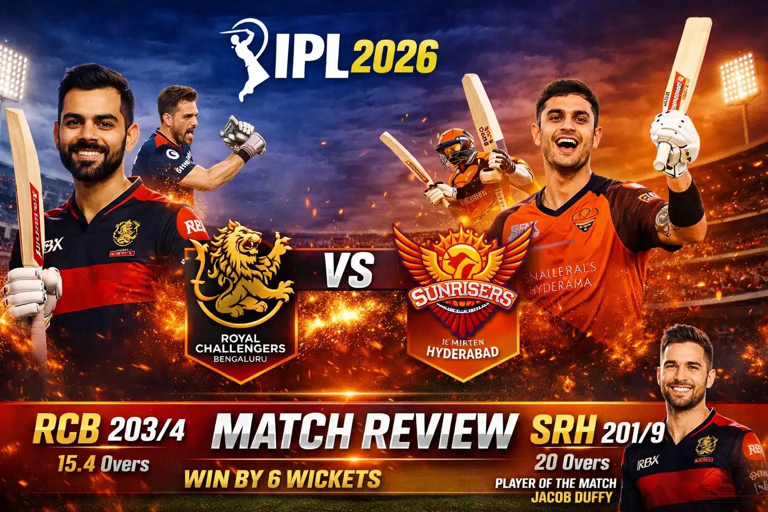 RCB vs SRH Match Review