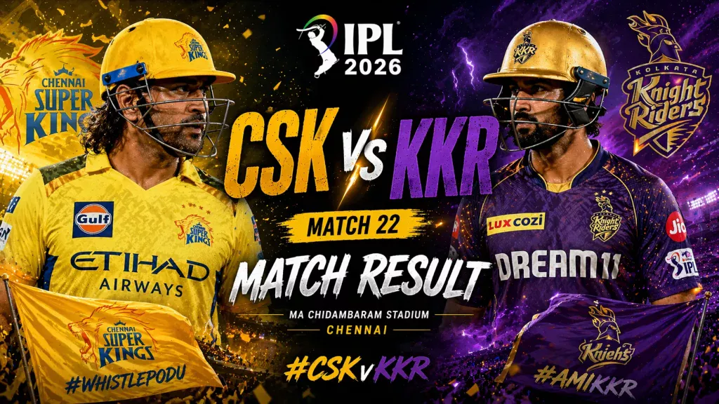 CSK vs KKR Match Result 11 CSK vs KKR Match Result