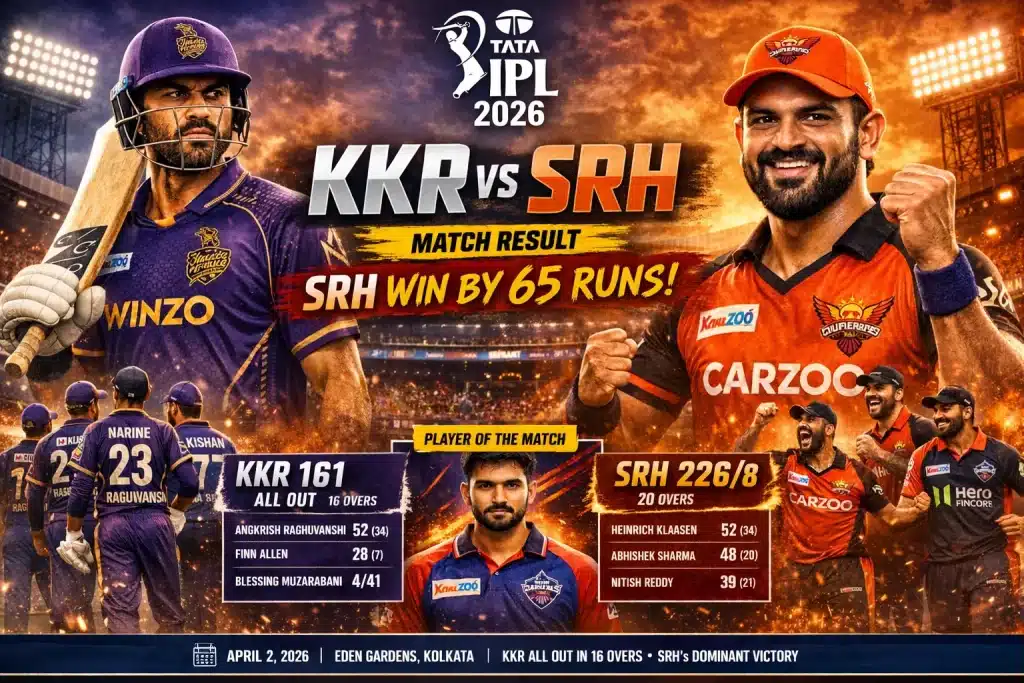 KKR vs SRH Match Result
