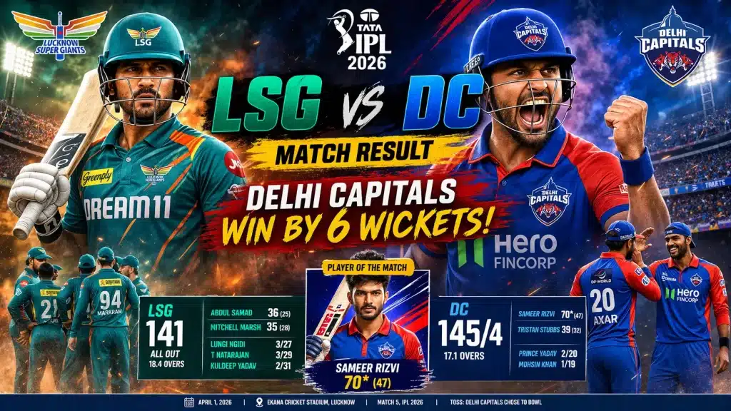 LSG vs DC Match Result 2 LSG vs DC Match Result