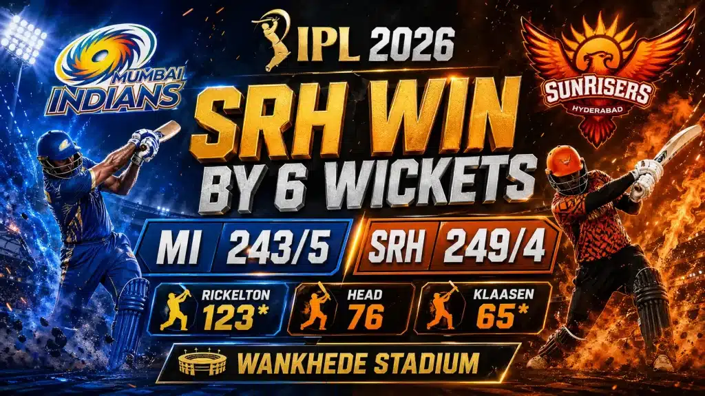 MI vs SRH Match Result 4 MI vs SRH Match Result