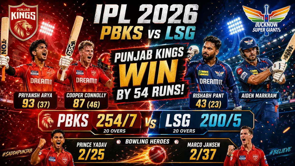 PBKS vs LSG Match Result