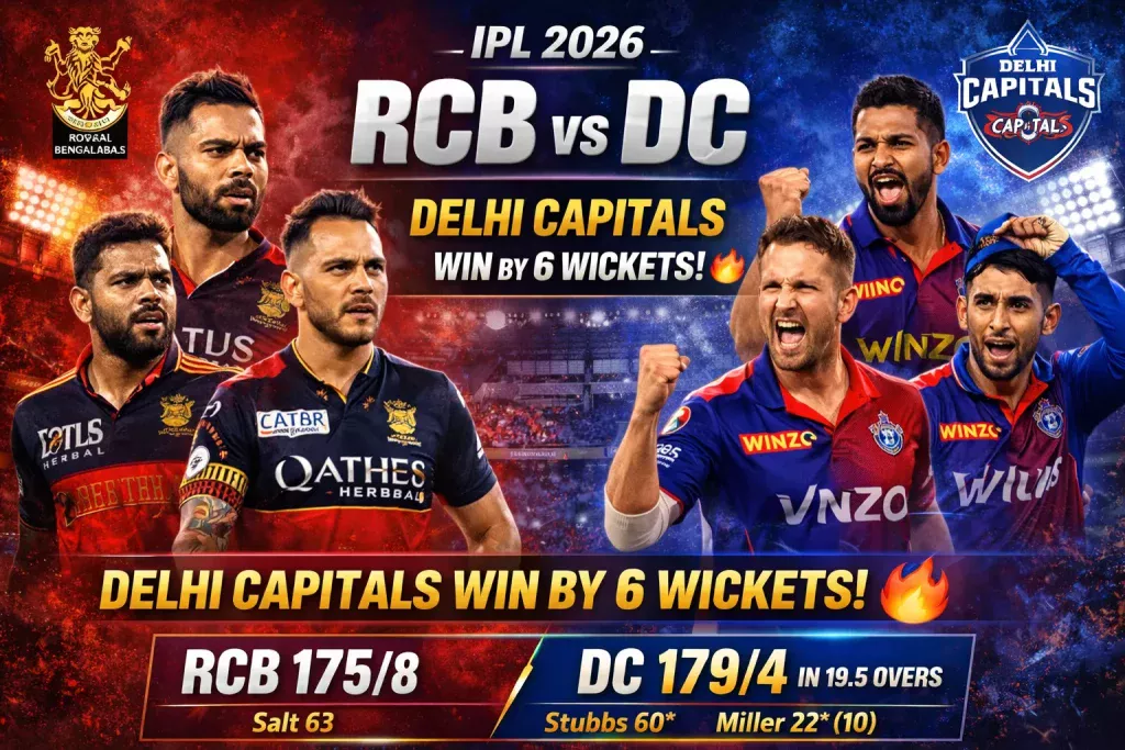 RCB vs DC Match Result
