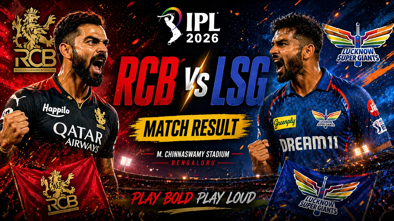 RCB vs LSG Match Result 2 RCB vs LSG Match Result