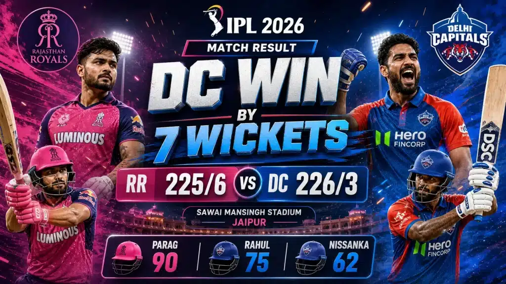 RR vs DC Match Result 1 RR Vs DC Match Result